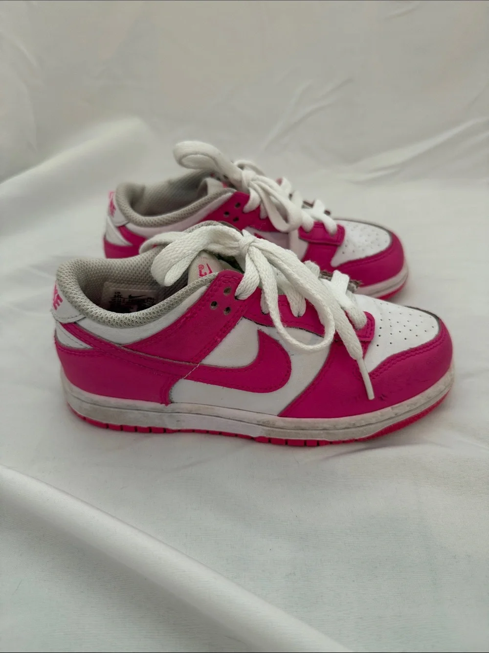 Nike Dunk Kids Pink and White Low-Top Sneakers